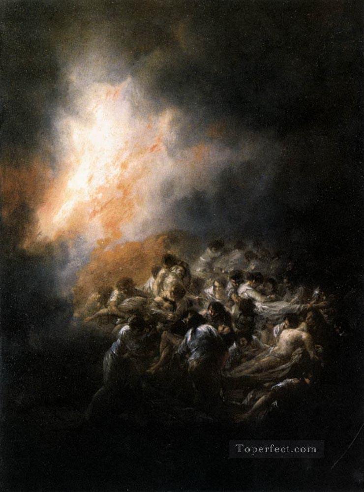 Fuego en la noche Romántico moderno Francisco Goya Pintura al óleo